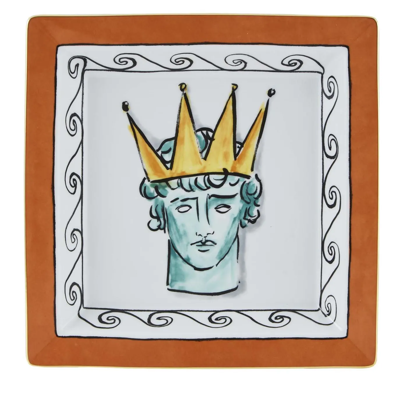 Il Viaggio di Nettuno Rock Orange Square Vide Poche di Luke Edward Hall