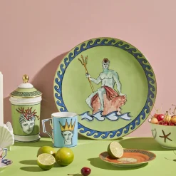 Il Viaggio di Nettuno, segnaposto/centrotavola verde muschio