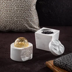 Incensiere in vetro di Murano oro e marmo di Palissandro Dome Of Rock