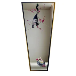 Incontri Inaspettati Pittura ad olio trapezoidale su specchio di Giuseppe Caiafa