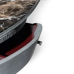 Jet Plane Scrivania in Legno Nero con Piano in Marmo Nero