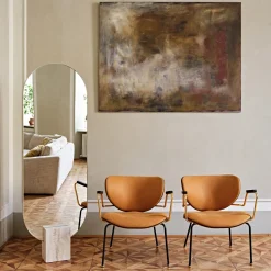 Kalida poltrona in pelle marrone