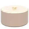 Kelly Scatola media cilindrica beige con coperchio