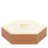 Kelly Scatola nocciola bassa a taglio esagonale con coperchio