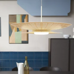 Lampada a sospensione Air So crema di Adam Tihany