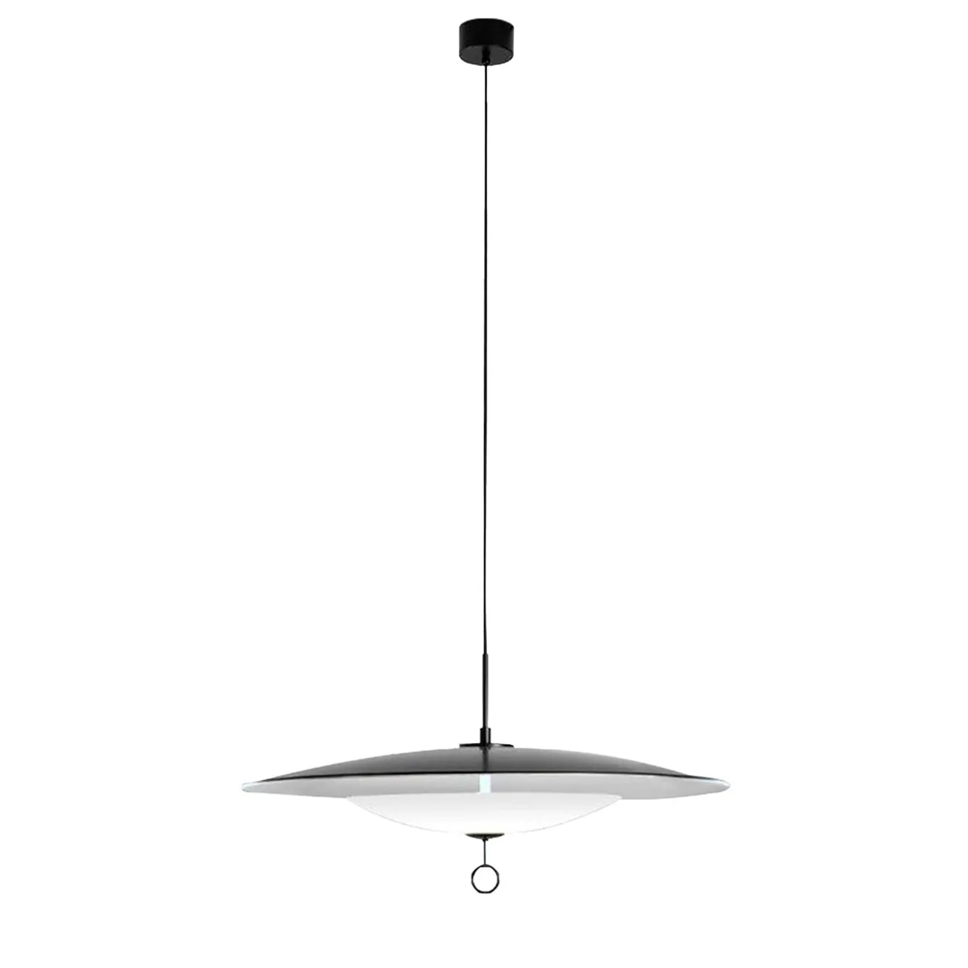 Lampada a Sospensione Astra in Metallo Nero e Avorio