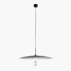 Lampada a Sospensione Astra in Metallo Nero e Avorio