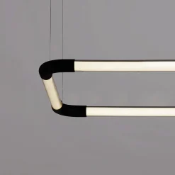 Lampada a sospensione Bagliori in metacrilato trasparente e acciaio