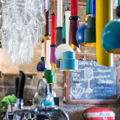 Lampada a sospensione B'Anthology N. 3 Viola e foglia d'oro