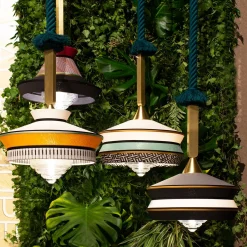 Lampada a sospensione gialla per esterni Calypso Martinique di Servomuto