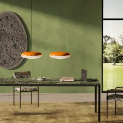 Lampada a sospensione Luna Orange di Gio Ponti