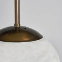 Lampada a sospensione "Maxi Alabaster Moon" in bronzo