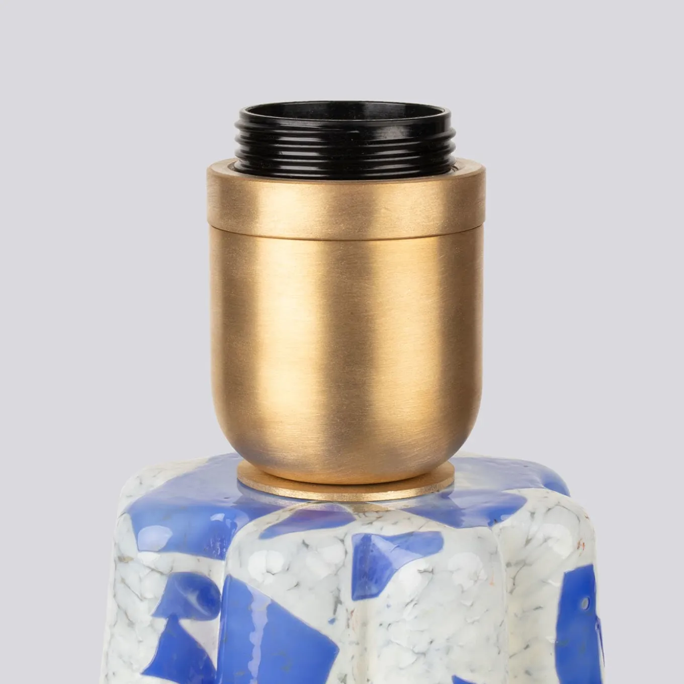 Lampada Bucket in vetro di Murano blu