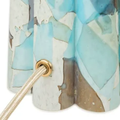 Lampada Bucket in vetro di Murano acquamarina