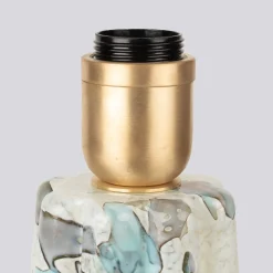 Lampada Bucket in vetro di Murano acquamarina