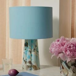 Lampada Bucket in vetro di Murano acquamarina