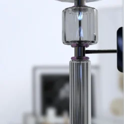 Lampada cilindrica da parete Canaletto a 1 luce in vetro di Murano color grigio e viola