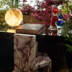 Lampada Crown in vetro di Murano Acquamarina