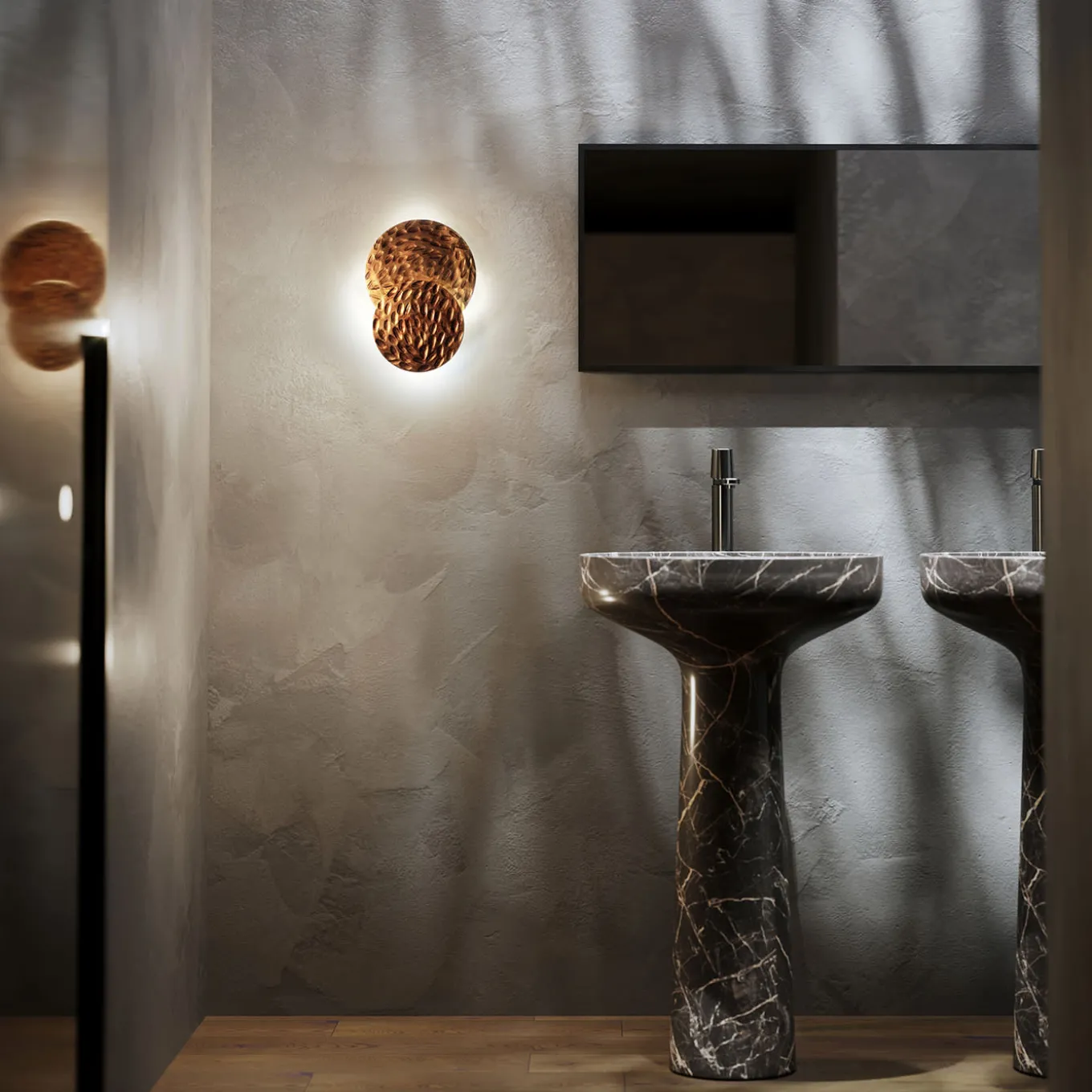 Lampada da parete a 2 dischi oro Random