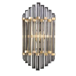 Lampada da parete in cristallo trasparente a forma di triedro