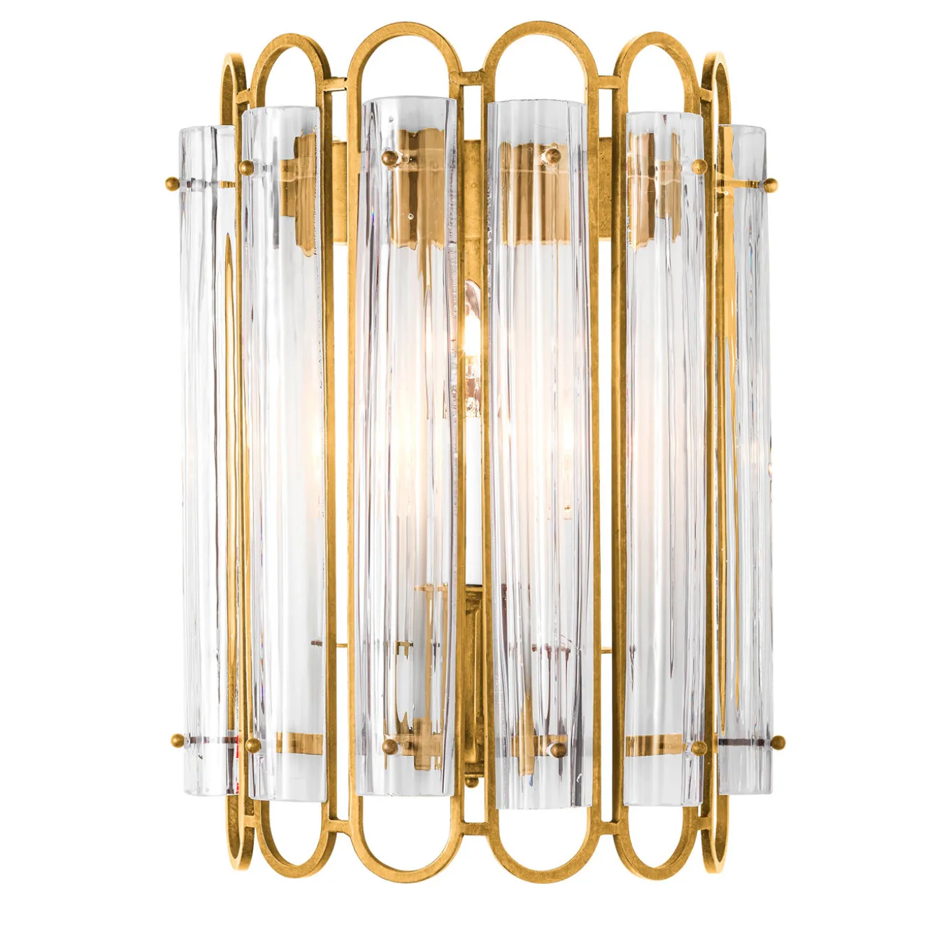 Lampada da parete in oro antico Art Déco