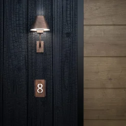 Lampada da parete per esterni Fiordo in ottone e rame