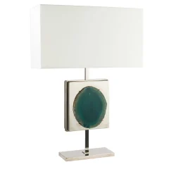 Lampada da tavolo Aral con inserto in quarzo naturale