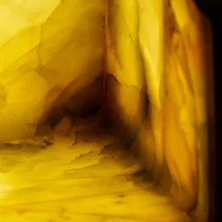 Lampada da tavolo Aura Cube in Alabastro