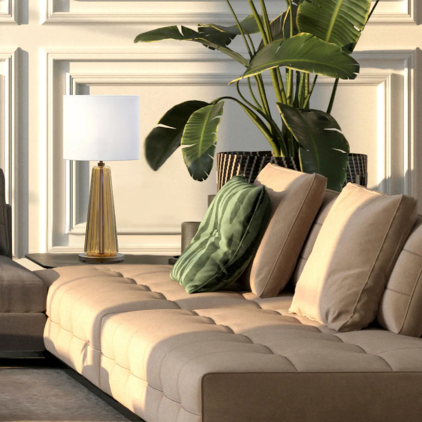 Lampada da Tavolo Bellini in Vetro di Murano Arancione