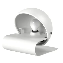 Lampada da Tavolo Bugia 1975 in Acciaio Bianco