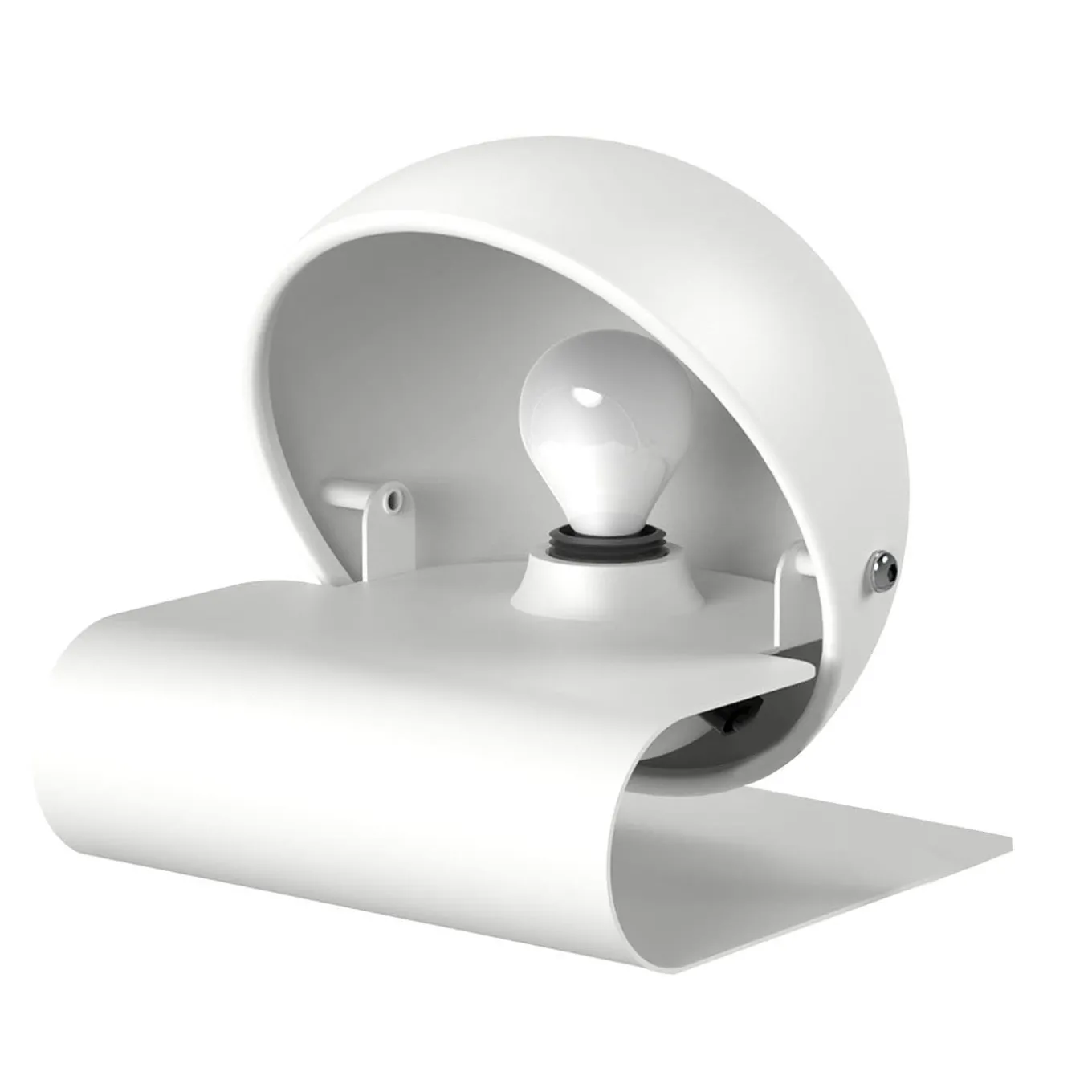 Lampada da Tavolo Bugia 1975 in Acciaio Bianco