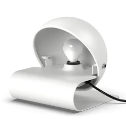 Lampada da Tavolo Bugia 1975 in Acciaio Bianco