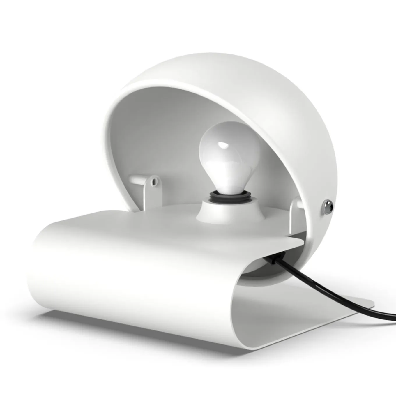 Lampada da Tavolo Bugia 1975 in Acciaio Bianco