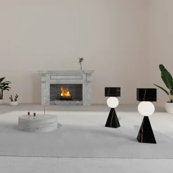 Lampada Da Tavolo CS Class in Marmo Sahara Noir di Sissy Daniele