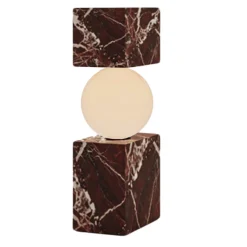Lampada Da Tavolo CS in Marmo Rosso Levanto di Sissy Daniele