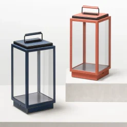 Lampada da tavolo in pelle arancione Blakes