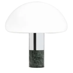 Lampada da tavolo K&W in cromo e marmo verde