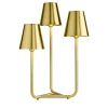 Lampada da tavolo Trio in ottone satinato di Aldo Cibic