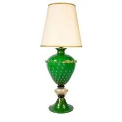 Lampada da tavolo verde e oro