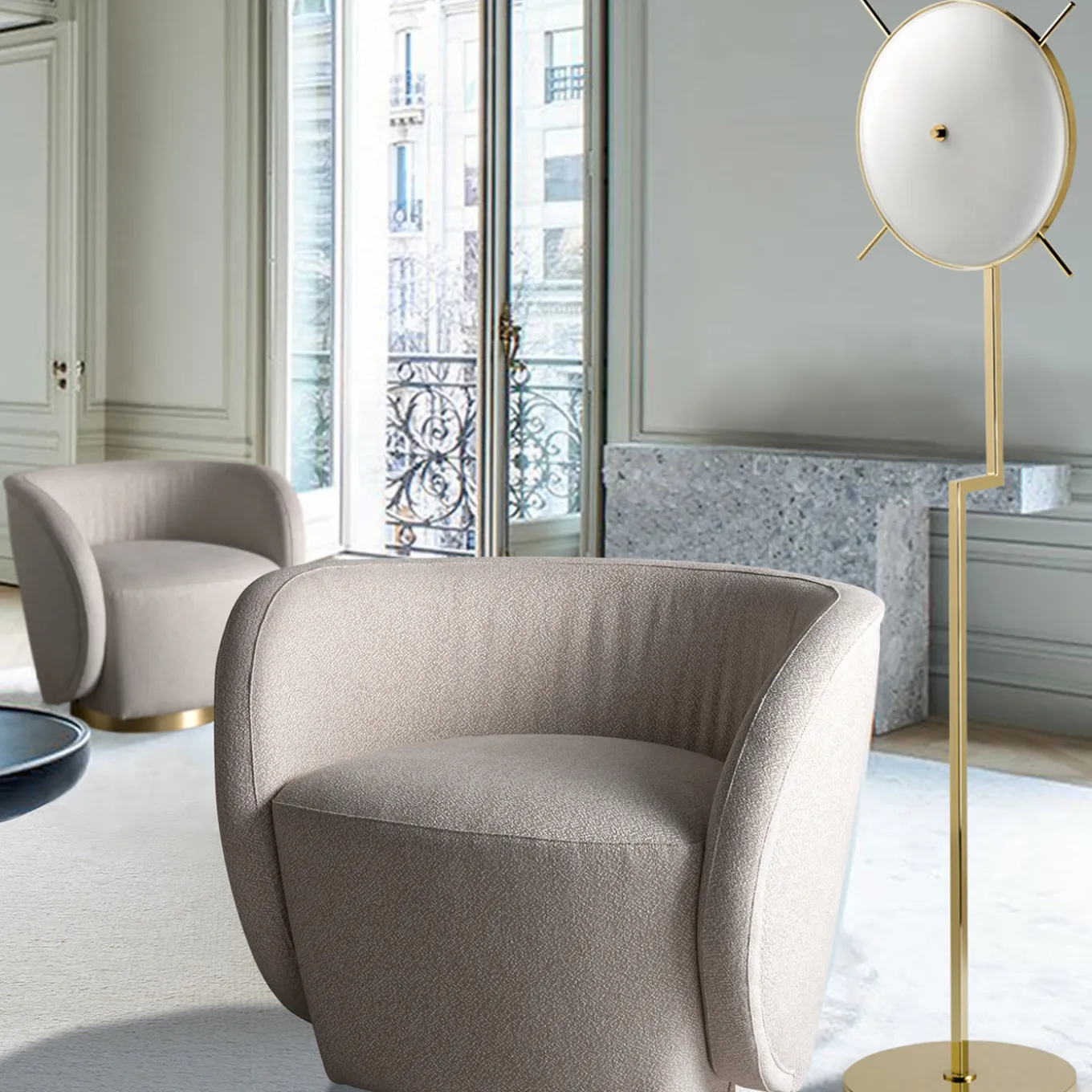 Lampada da terra a 2 luci Venusia