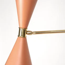 Lampada da terra a due coni rosa