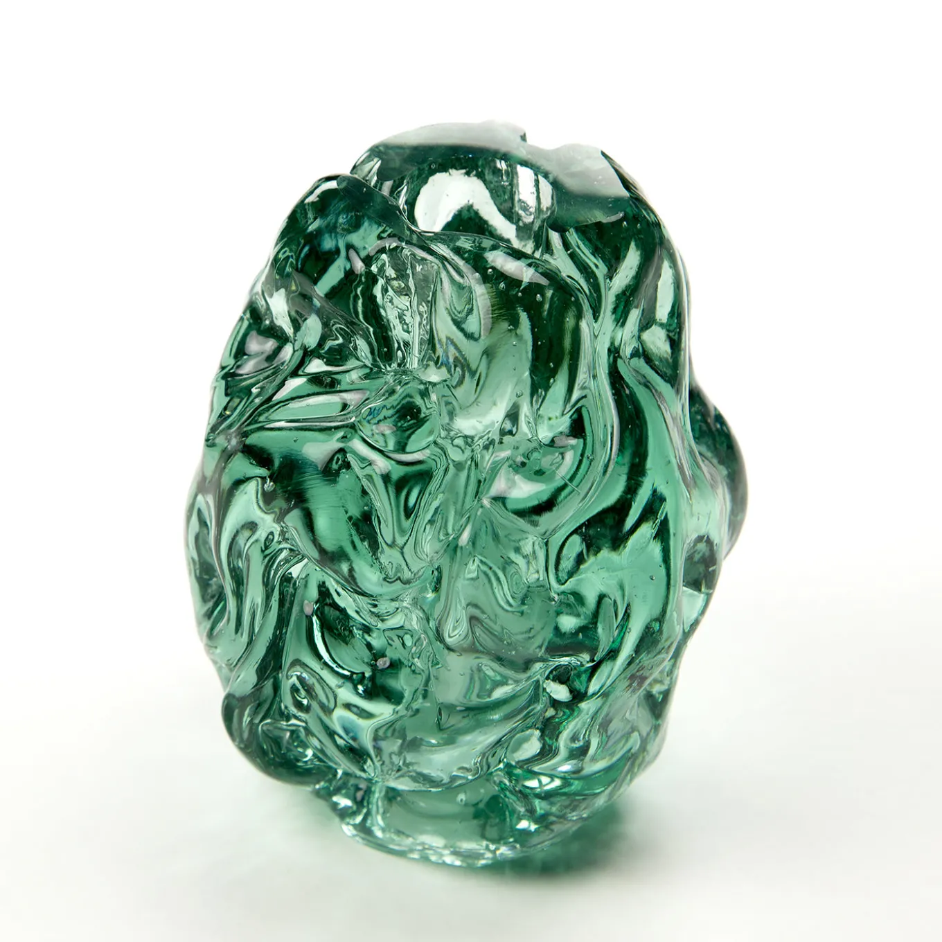 Lampada da terra Charme in vetro trasparente e acquamarina con paralume avorio