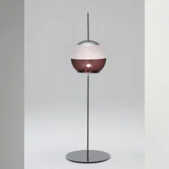 Lampada da terra Christie cromo e borgogna