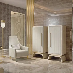 Lampada da Terra Hanami in oro satinato