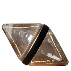 Lampada da terra Hollow Smoky Brown con anello nero di Dan Yeffet