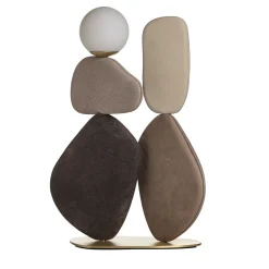 Lampada da terra in pelle marrone grande Zen