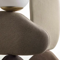 Lampada da terra in pelle marrone grande Zen