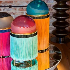 Lampada da terra media Normanna in rosa ametista e verde acqua di Vi+M