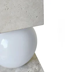 Lampada da Terra Totem in Marmo Travertino
