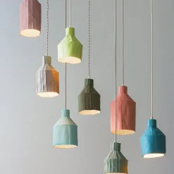 Lampada Sufi Corteccia D2/Verde azzurro chiaro